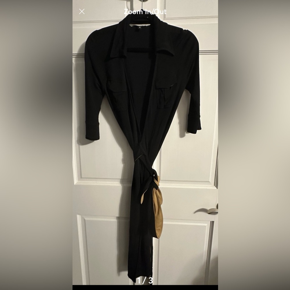 Diane von Furstenberg wrap dress black. Size 4